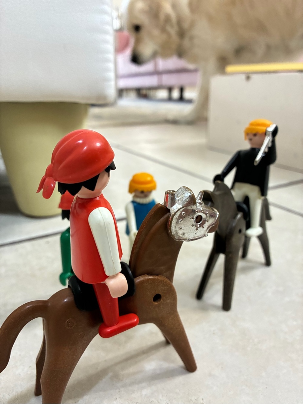 Vintage 1970s Playmobil Figures with Horses